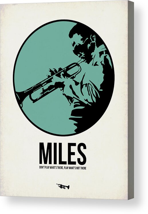 Music Acrylic Print featuring the digital art Miles Poster 1 by Naxart Studio