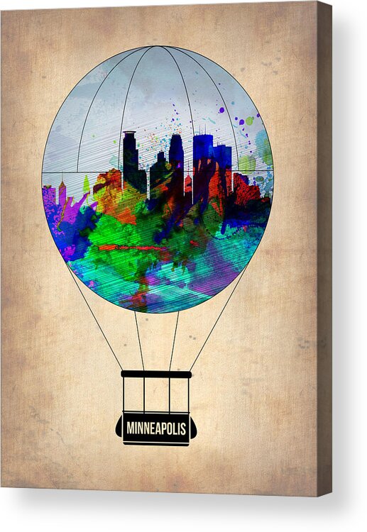  Acrylic Print featuring the painting Minneapolis Air Balloon by Naxart Studio