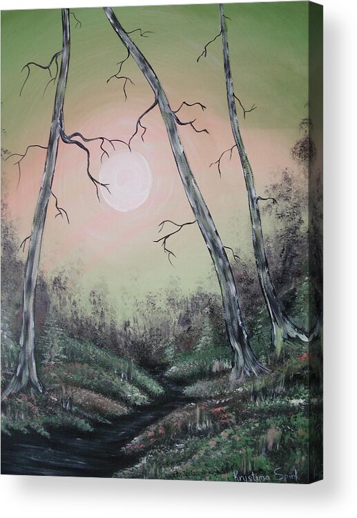 Moon Acrylic Print featuring the painting Moon Magic by Krystyna Spink