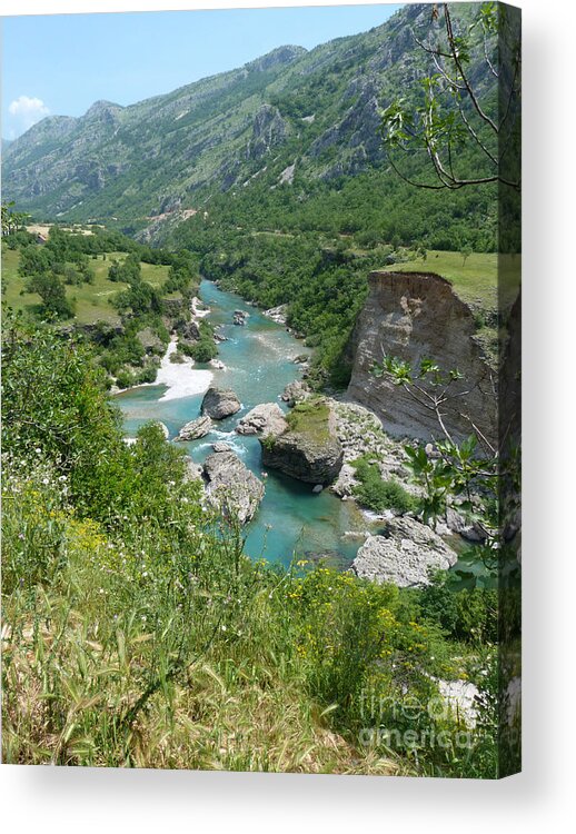 Montenegro Acrylic Print featuring the photograph Moraca River - Montenegro by Phil Banks