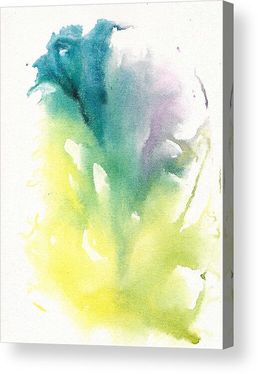 Watercolor Painting Acrylic Print featuring the painting Morning Glory Abstract by Frank Bright