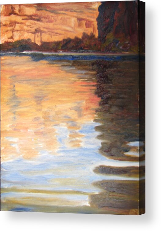 Landscape Acrylic Print featuring the painting Morning Reflections by Page Holland