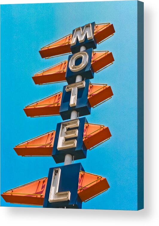 Large Motel Sign Acrylic Print featuring the photograph Motel Large by Matthew Bamberg