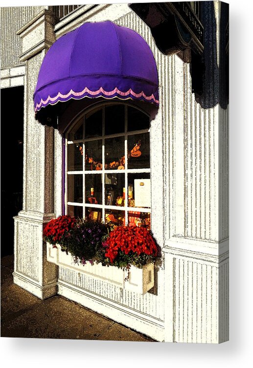 Small Town America Acrylic Print featuring the photograph Mums on Main Street by Desiree Paquette