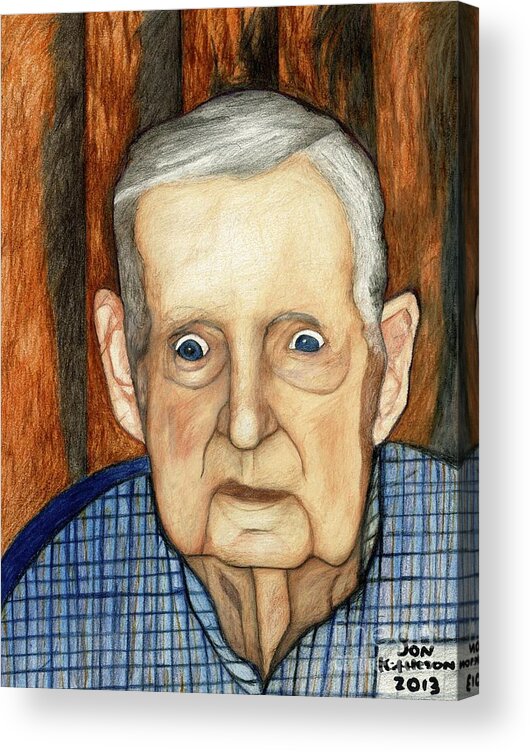 Landscape Portrait Acrylic Print featuring the drawing My Late Grandfather by Jon Kittleson