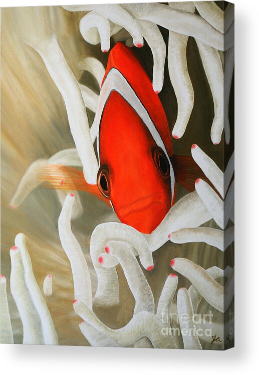 Tomato Acrylic Print featuring the painting My Little Friend by Jane Axman