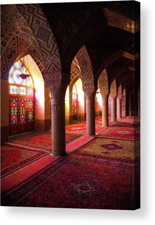 Mosque Acrylic Print featuring the photograph Nasir Al-mulk Mosque Interior by Photo By Ferdi Merkx, E-in-motion