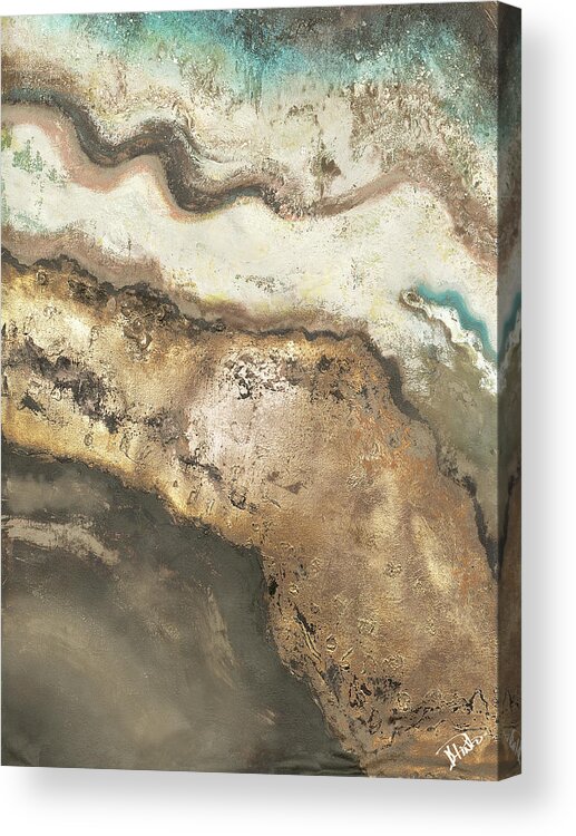 Neutral Acrylic Print featuring the painting Neutral Tierra Rectangle II by Patricia Pinto