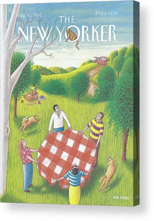 Family Acrylic Print featuring the painting New Yorker August 31st, 1992 by Bob Knox