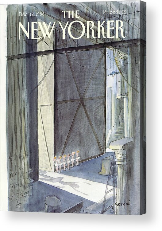 Dance Acrylic Print featuring the painting New Yorker December 12th, 1988 by Jean-Jacques Sempe