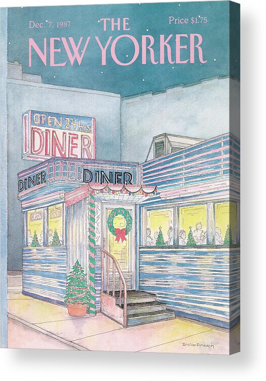 Leisure Acrylic Print featuring the painting New Yorker December 7th, 1987 by Iris VanRynbach