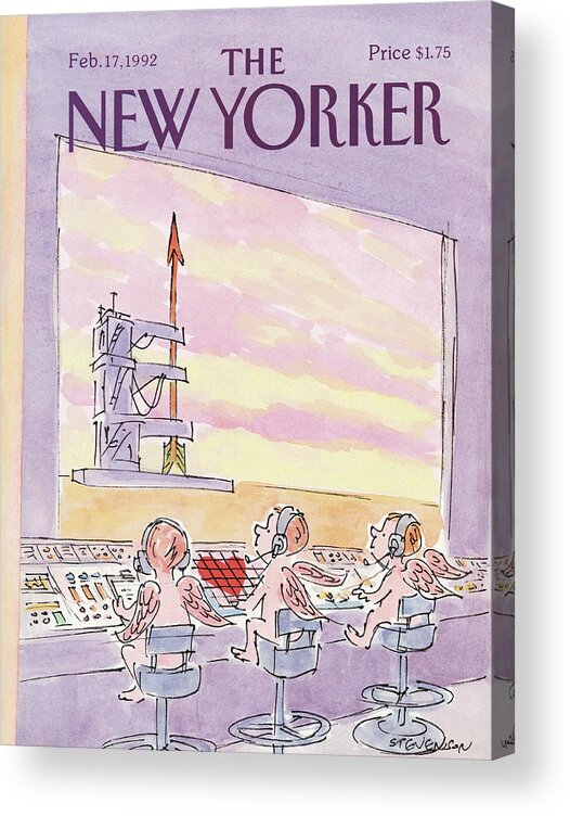 Holiday Acrylic Print featuring the painting New Yorker February 17th, 1992 by James Stevenson
