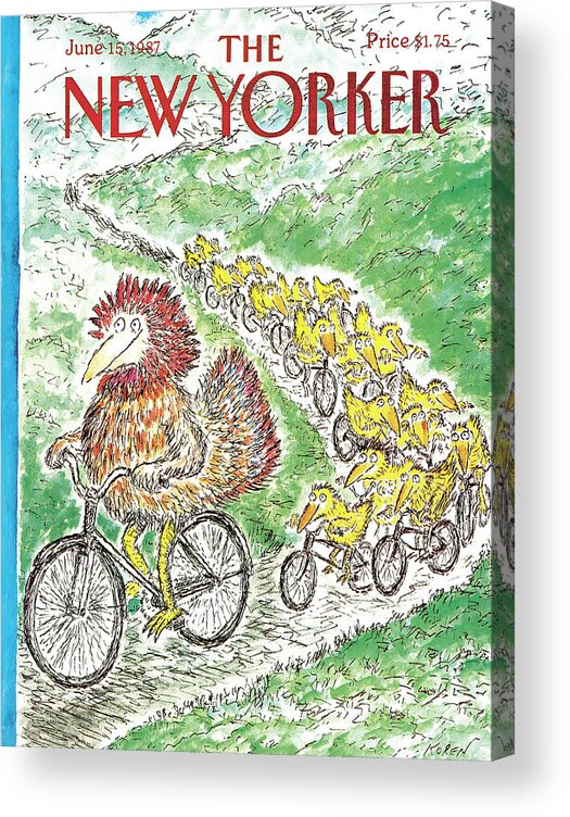Leisure Acrylic Print featuring the painting New Yorker June 15th, 1987 by Edward Koren