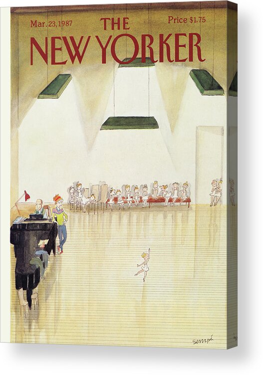 Ballet Acrylic Print featuring the painting New Yorker March 23rd, 1987 by Jean-Jacques Sempe