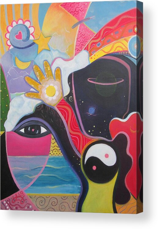 Figurative Acrylic Print featuring the painting No Small Dream by Helena Tiainen