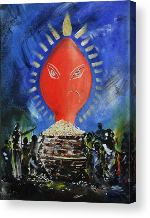  Acrylic Print featuring the painting Nuakhai by Premchand Rout