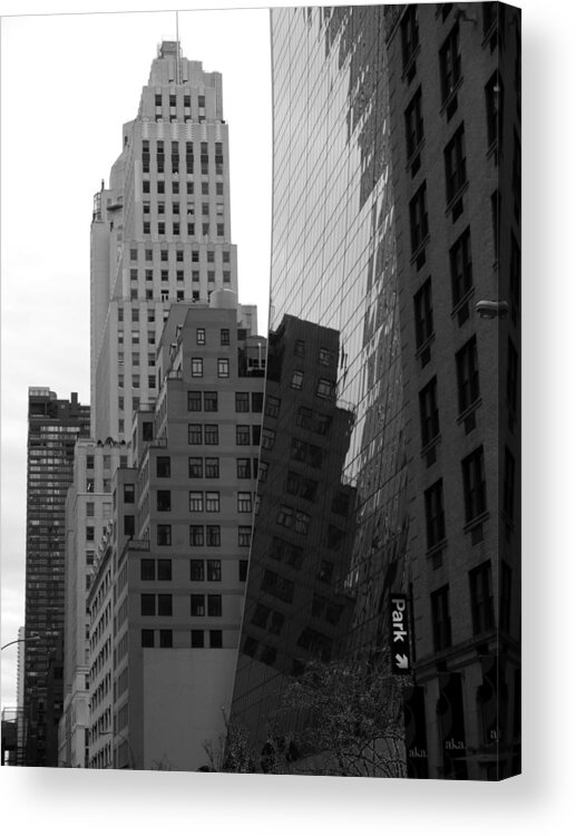 Nyc Acrylic Print featuring the photograph NYC - Reflections on the Architecture by Richard Reeve Nyc Acrylic Print featuring the photograph NYC - Reflections on the Architecture by Richard Reeve