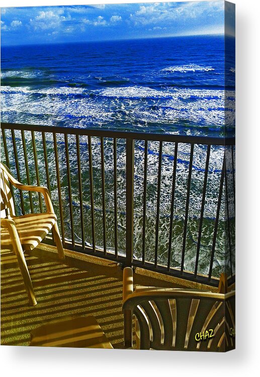 Seascape Acrylic Print featuring the digital art Oceanside Seating by CHAZ Daugherty