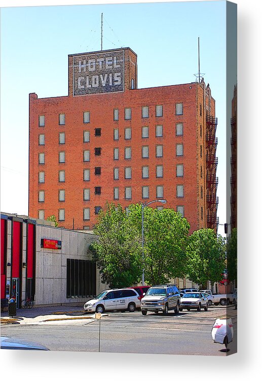 Clovis Acrylic Print featuring the photograph Old Hotel Clovis Graphic by Tom DiFrancesca
