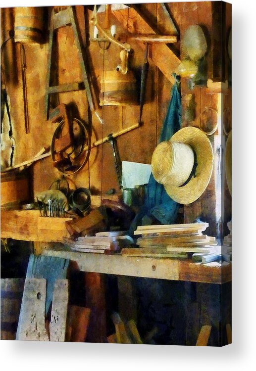 Carpenters Acrylic Print featuring the photograph Old Wood Shop by Susan Savad