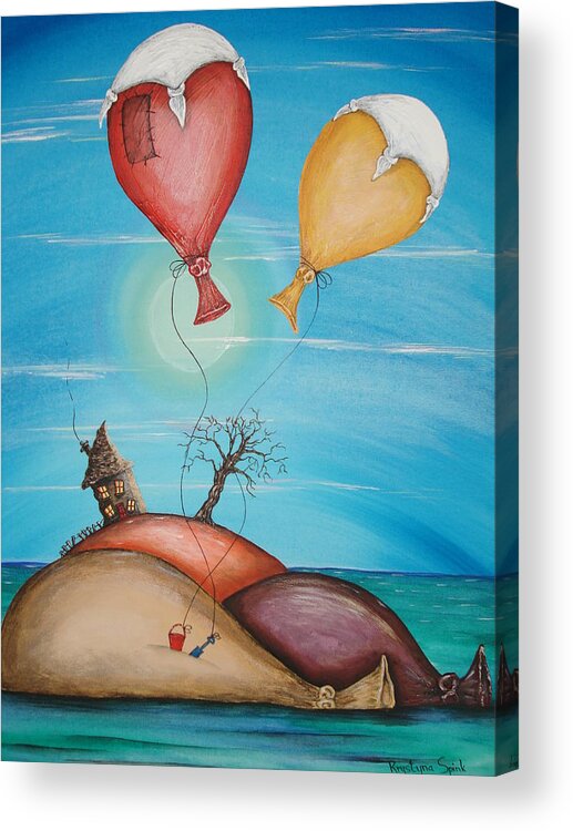 Hot Acrylic Print featuring the painting On Holiday by Krystyna Spink