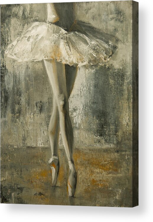 Ballerina Acrylic Print featuring the painting En Pointe by Jani Freimann