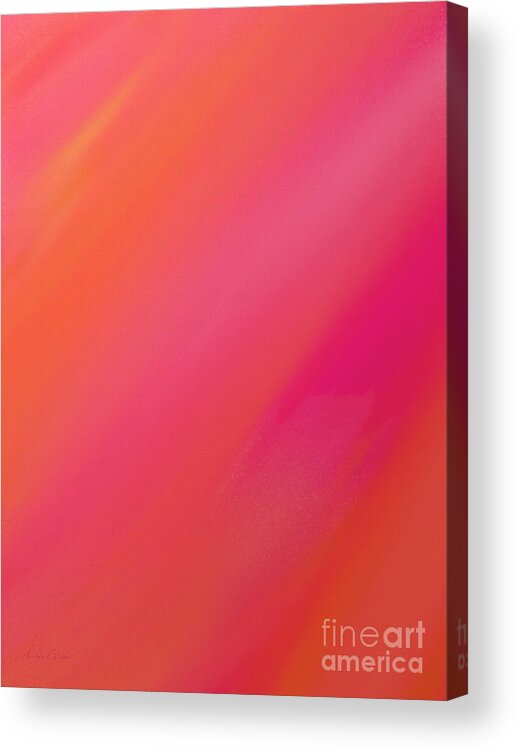 Andee Design Abstract Acrylic Print featuring the digital art Orange And Raspberry Sorbet Abstract 1 by Andee Design