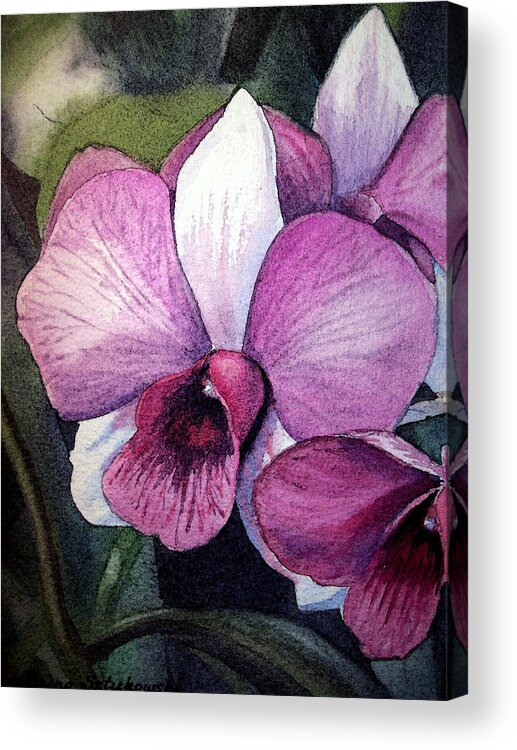 Orchid Acrylic Print featuring the painting Orchid by Irina Sztukowski