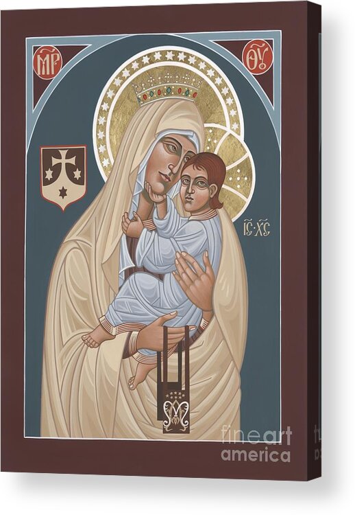 Our Lady Of Mt. Carmel Was Commissioned By The Church Of Mt. Carmel In Brooklyn Acrylic Print featuring the painting Our Lady of Mt. Carmel 255 by William Hart McNichols
