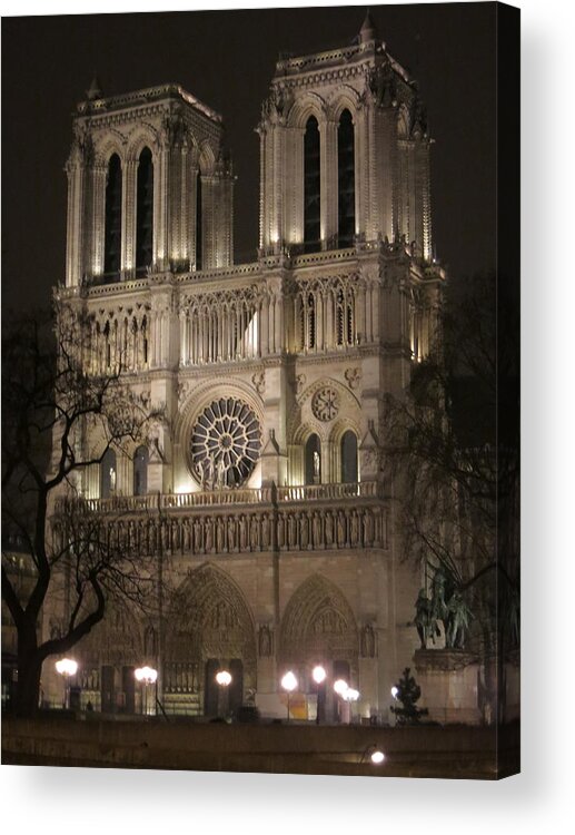 Paris Acrylic Print featuring the photograph Paris France - Notre Dame de Paris - 12121 by DC Photographer