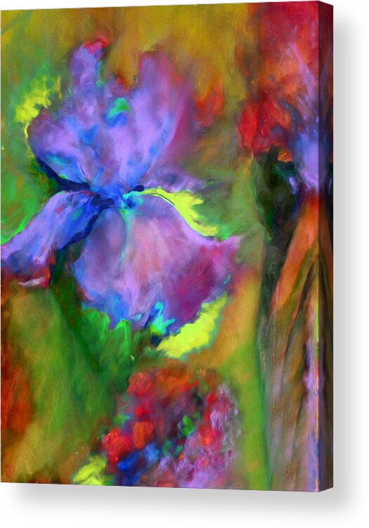 Abstract Acrylic Print featuring the painting Passionate Garden - Abstract by Georgiana Romanovna