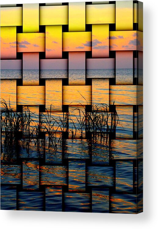 Shoreline Acrylic Print featuring the photograph Pastel Sunset Weave 1 by Sheri McLeroy