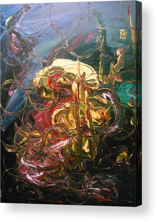 Abstract Acrylic Print featuring the painting Patience Has Limits by Ray Khalife