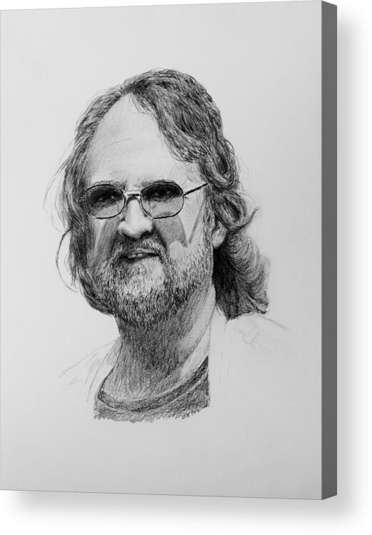 Portrait Acrylic Print featuring the drawing Paul Rebmann by Daniel Reed