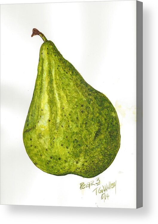 Fruit Acrylic Print featuring the painting Pear Study#3 by Toni Willey