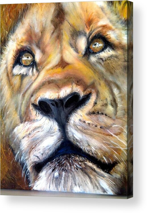 Animals Acrylic Print featuring the painting Pensive by Harlene Bernstein