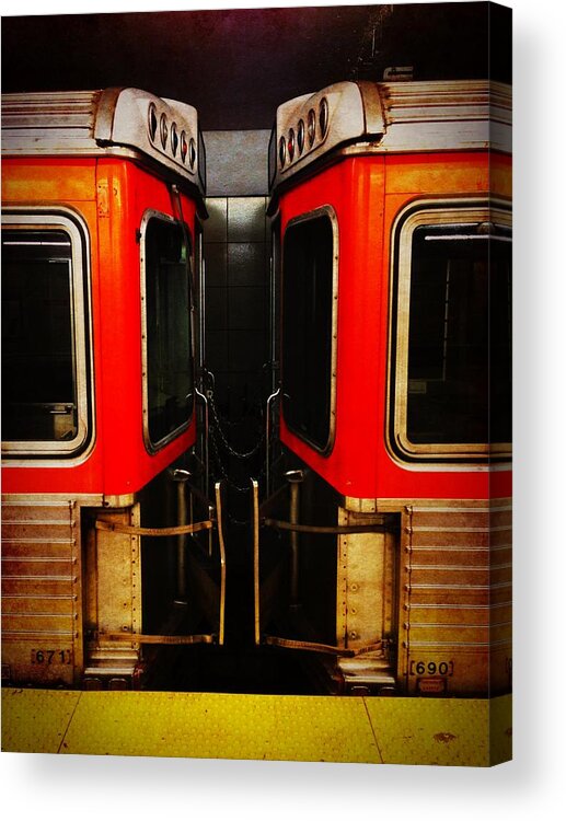 Philadelphia Acrylic Print featuring the photograph Philadelphia - Subway Face Off by Richard Reeve
