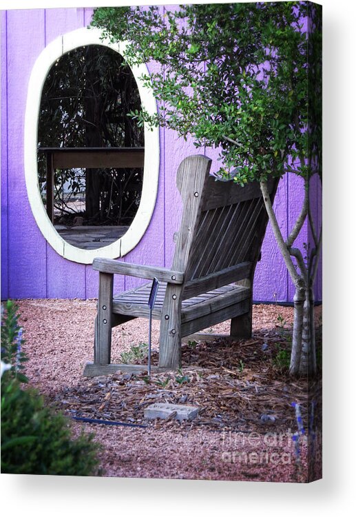 Window Acrylic Print featuring the photograph Picture Perfect Garden Bench by Ella Kaye Dickey