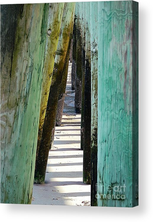Architecture Acrylic Print featuring the photograph Pier Anchors by Marcia Lee Jones