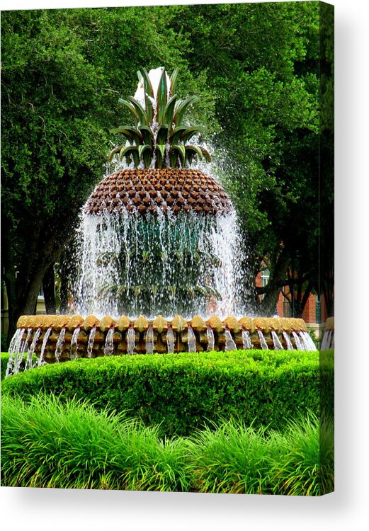 Pineapple Acrylic Print featuring the photograph Pineapple Fountain 2 by Randall Weidner