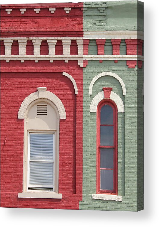 Historic Building Acrylic Print featuring the photograph Pink and Green by Mary Bedy