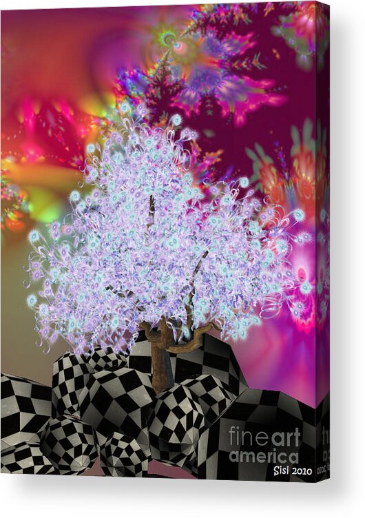 Pink Tree Acrylic Print featuring the digital art Pink Tree by Susanne Baumann