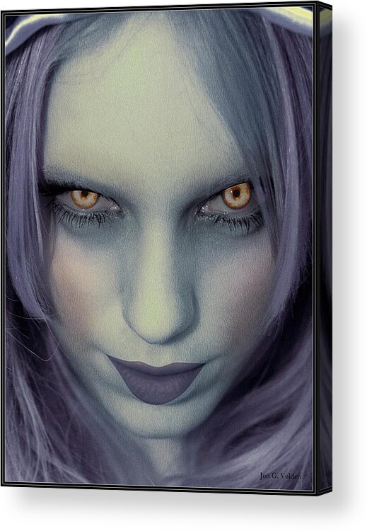 Zombie Acrylic Print featuring the painting Portrait of a Zombie by Jon Volden