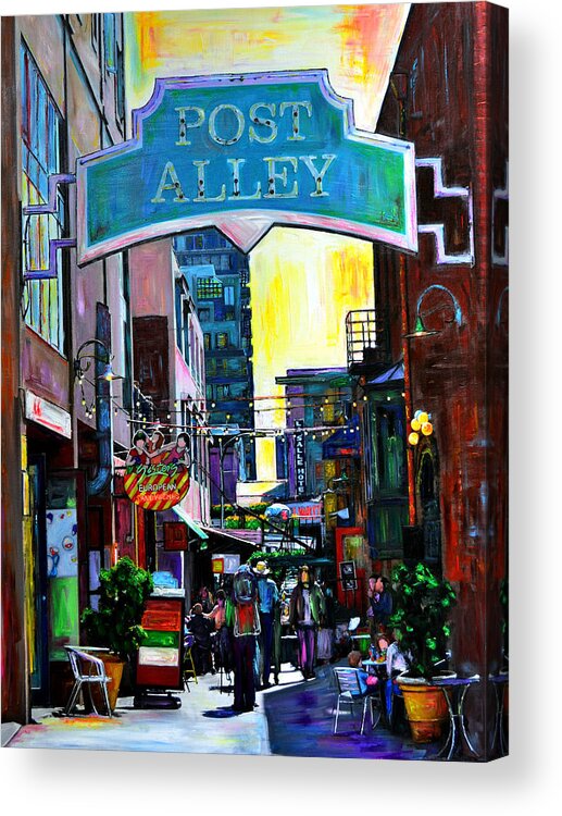 City Acrylic Print featuring the painting Post Alley by Sarah Ghanooni