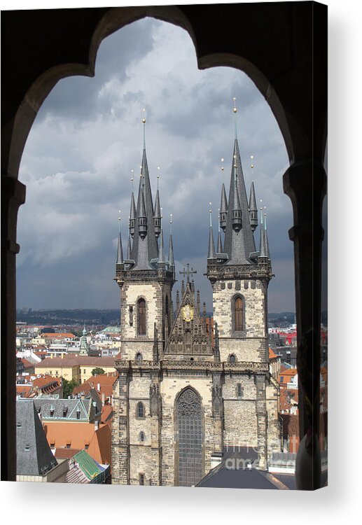 Prague Acrylic Print featuring the photograph Prague from Town Hall Tower by Ann Horn