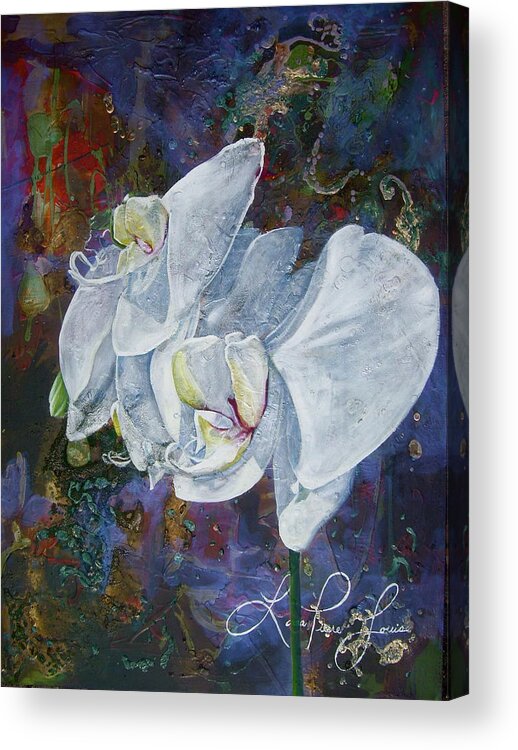 Orchids Acrylic Print featuring the painting Profile by Laura Pierre-Louis