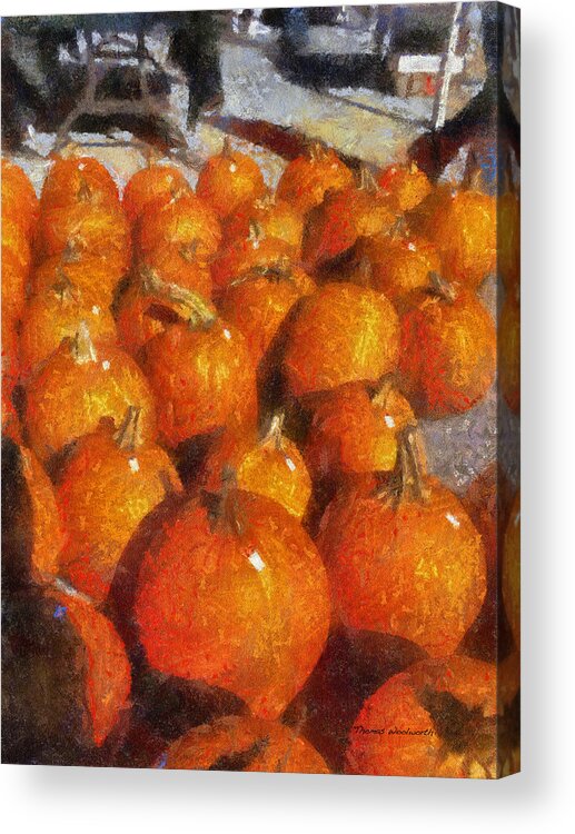 Pumpkin Acrylic Print featuring the photograph Pumpkins Photo Art 02 by Thomas Woolworth