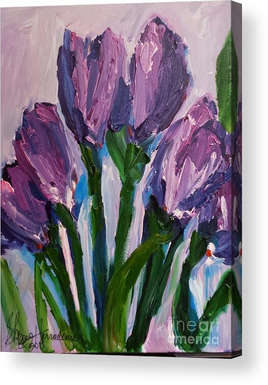 Spring Acrylic Print featuring the painting Purple Passion by Sherry Harradence