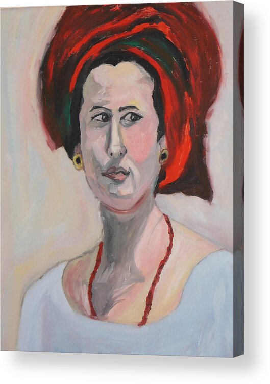 Queen Esther Acrylic Print featuring the painting Queen Esther by Esther Newman-Cohen