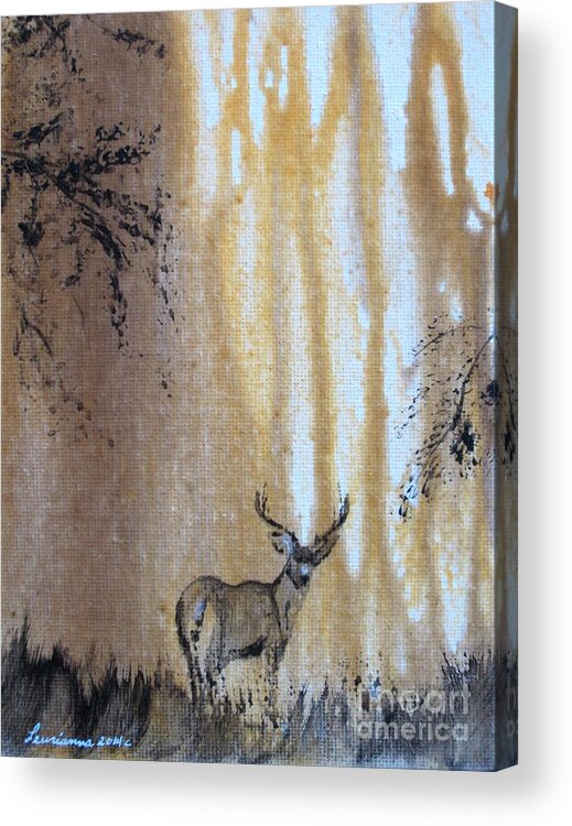 Buck Acrylic Print featuring the painting Quiet Time2 by Laurianna Taylor
